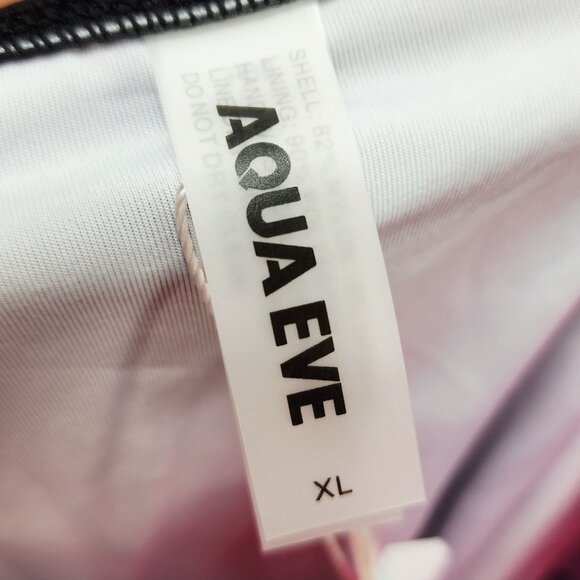 Pink & Black One-Piece Swimsuit Ruching & Adjustable Straps Aqua Eve Size XL - Picture 2 of 9